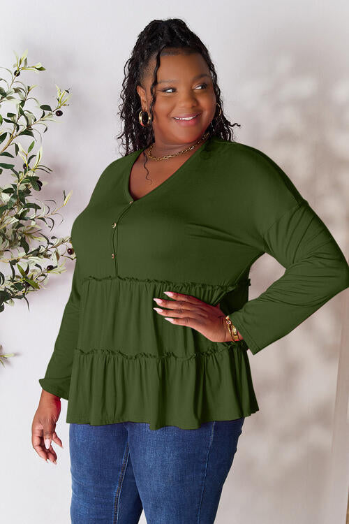 Blouses, Green Half Sleeve Back Button 32-36 Size Alterable Blouse